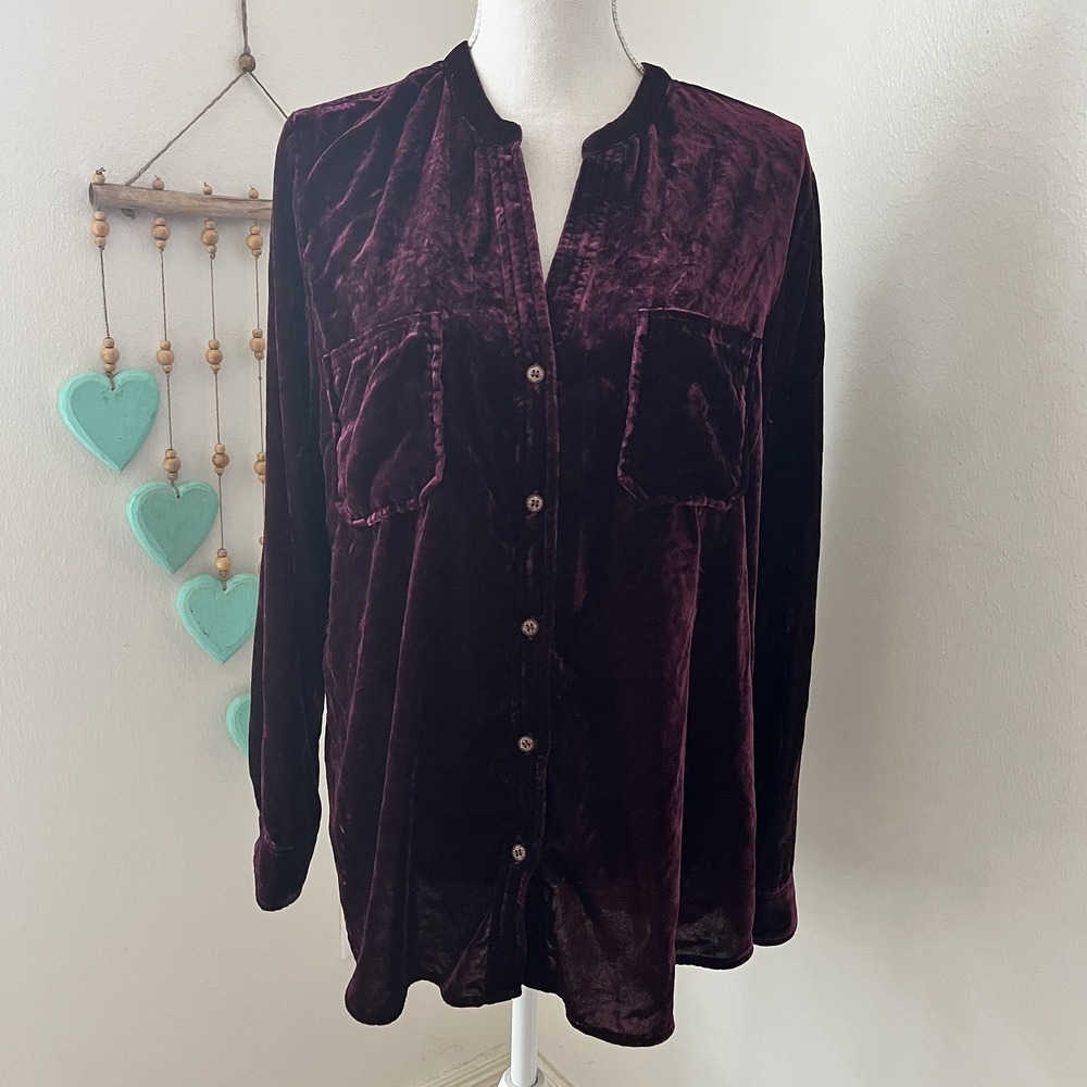 Y2k Democracy wine crushed velvet long sleeve tunic whimsygoth M keyhole